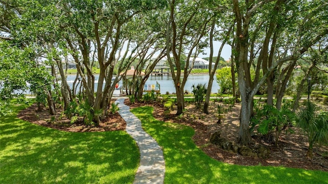 129 Front St, Palm Coast, FL 32137 - view of grassy yard with a water view