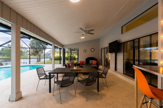 29 Cherrytree Ct, Palm Coast, FL 32137 - sunroom featuring lofted ceiling