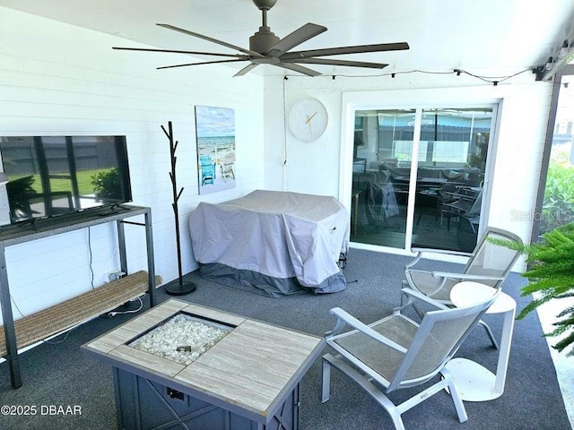 13 Sunrise Ave, Ormond Beach, FL 32176 - view of patio / terrace featuring a ceiling fan