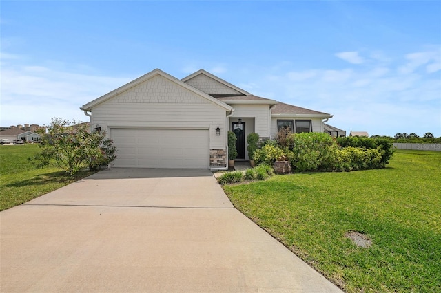 100 Las Casitas Blvd, Palm Coast, FL 32137 - view of front of home featuring an attached garage, a front yard, and concrete driveway