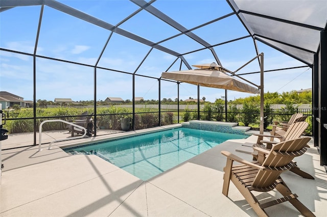 100 Las Casitas Blvd, Palm Coast, FL 32137 - outdoor pool featuring a patio area and glass enclosure