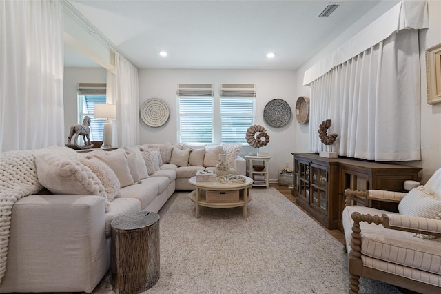 100 Las Casitas Blvd, Palm Coast, FL 32137 - living area featuring wood finished floors and recessed lighting