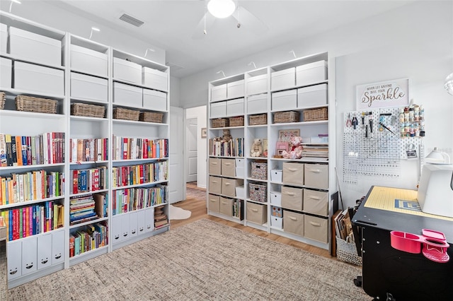 100 Las Casitas Blvd, Palm Coast, FL 32137 - playroom with wood finished floors and a ceiling fan