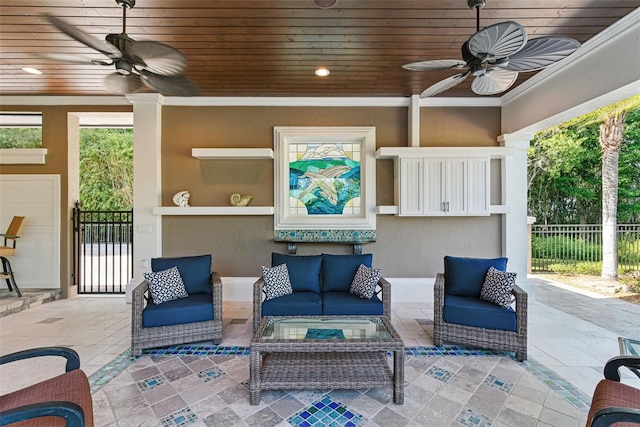 140 Monterey Bay Ln, Green Cove Springs, FL 32043 - view of patio / terrace featuring ceiling fan and outdoor lounge area