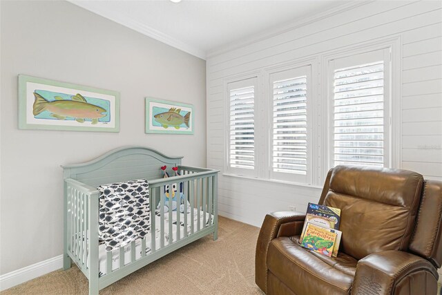 140 Monterey Bay Ln, Green Cove Springs, FL 32043 - bedroom featuring carpet, ornamental molding, and a crib