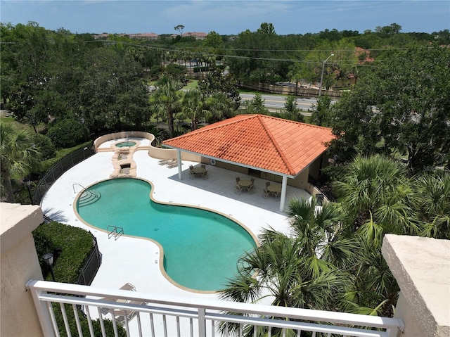 200 Bella Harbor Ct Unit 113, Palm Coast, FL 32137 - view of swimming pool featuring a gazebo, a patio, and an in-ground hot tub