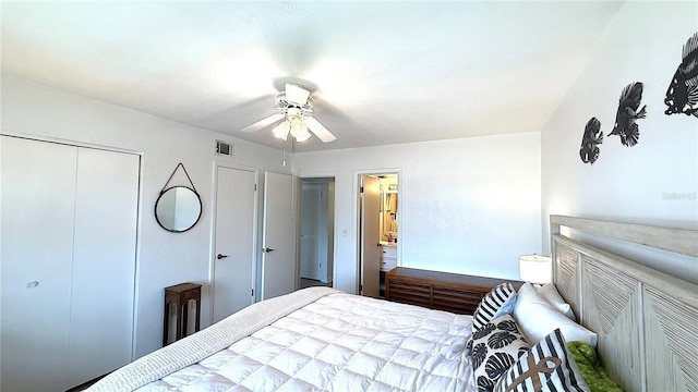 1640 Juno Trl Unit 202E, Astor, FL 32102 - bedroom featuring a closet and ceiling fan
