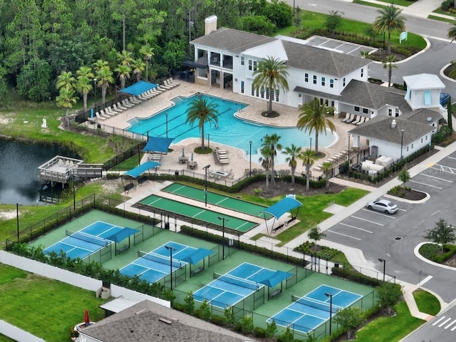 65 Lob Wedge Ln, Bunnell, FL 32110 - aerial view of a pool and a large body of water