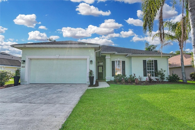 775 Blackmoor Gate Ln, Saint Augustine, FL 32084 - single story home with stucco siding, driveway, a front lawn, and an attached garage