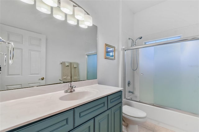 775 Blackmoor Gate Ln, Saint Augustine, FL 32084 - bathroom with vanity, toilet, bath / shower combo with glass door, and tile patterned flooring