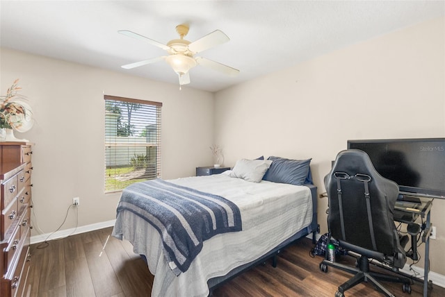 8 Buttermill Dr, Palm Coast, FL 32137 - bedroom featuring wood finished floors, baseboards, and a ceiling fan