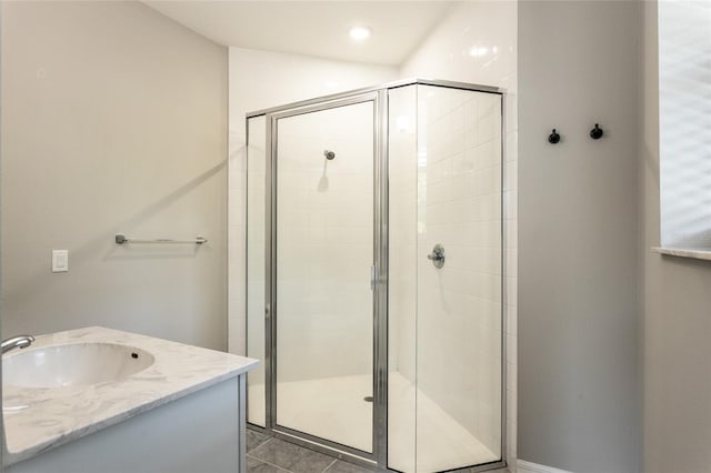 45 Atlantic Dr, Palm Coast, FL 32137 - bathroom featuring a stall shower and vanity