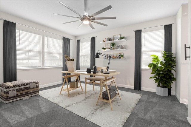 13 Las Brisas Way, Palm Coast, FL 32137 - office space with a ceiling fan, carpet, and baseboards