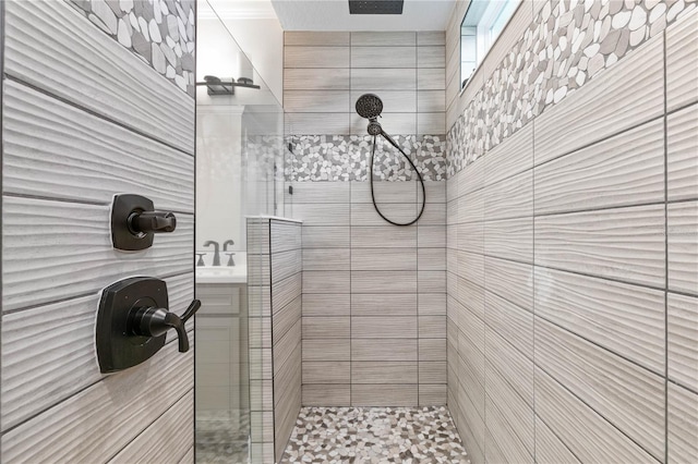 13 Las Brisas Way, Palm Coast, FL 32137 - bathroom featuring tiled shower and crown molding