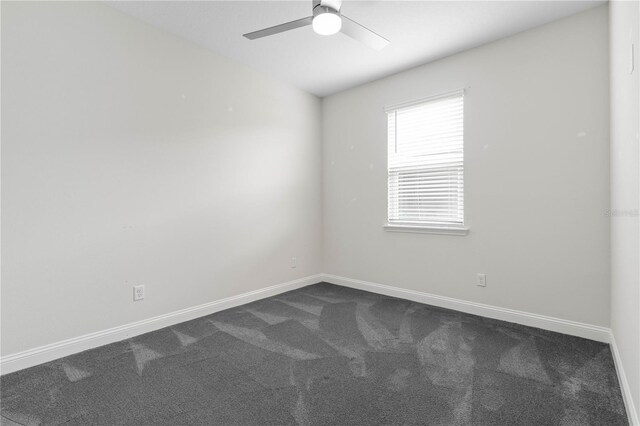13 Las Brisas Way, Palm Coast, FL 32137 - empty room with ceiling fan, dark colored carpet, and baseboards