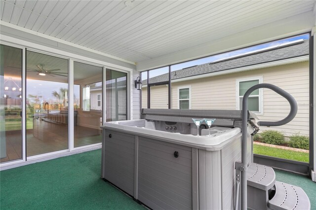 13 Las Brisas Way, Palm Coast, FL 32137 - sunroom with a jacuzzi