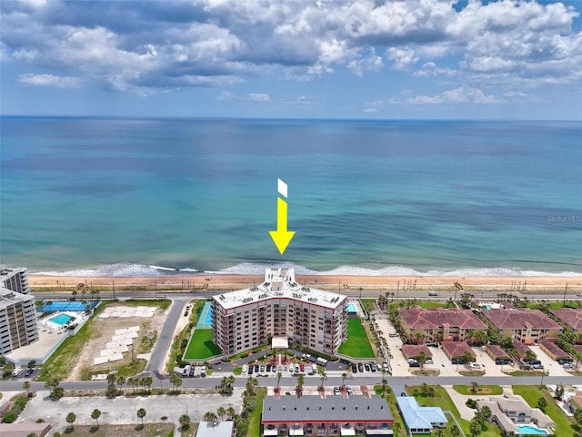 3600 S Ocean Shore Blvd Unit 222, Flagler Beach, FL 32136 - drone / aerial view of waterfront with a beach
