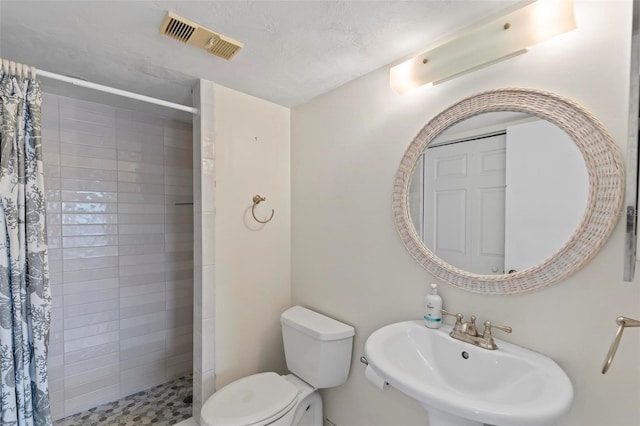 3600 S Ocean Shore Blvd Unit 222, Flagler Beach, FL 32136 - bathroom with a sink, a shower stall, and toilet