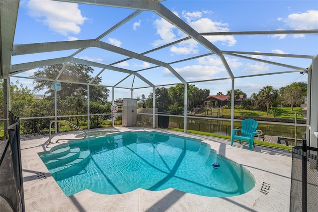 7 Fleming Ct, Palm Coast, FL 32137 - view of swimming pool with a patio area, a pool with connected hot tub, and a lanai