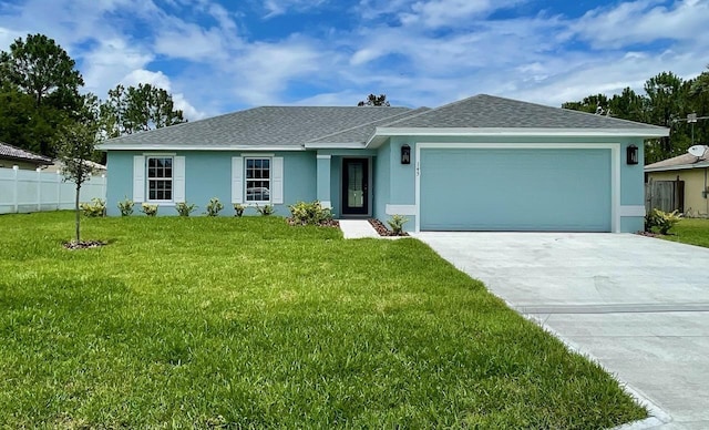 145 Pritchard Dr, Palm Coast, FL 32164 - single story home featuring a shingled roof, stucco siding, an attached garage, and concrete driveway