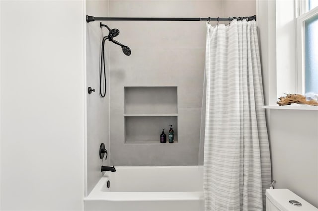 56 Columbia Ln, Palm Coast, FL 32137 - full bath with shower / bathtub combination with curtain and toilet
