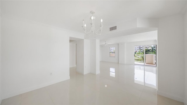 1 John Anderson Dr Unit 2180, Ormond Beach, FL 32176 - empty room with a chandelier, light tile patterned floors, and baseboards