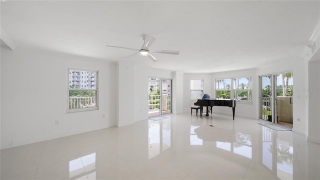 1 John Anderson Dr Unit 2180, Ormond Beach, FL 32176 - empty room featuring ceiling fan and tile patterned flooring