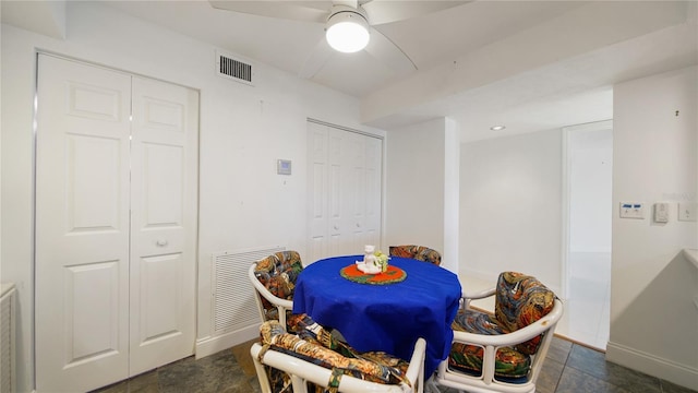 1 John Anderson Dr Unit 2180, Ormond Beach, FL 32176 - dining room featuring baseboards and a ceiling fan