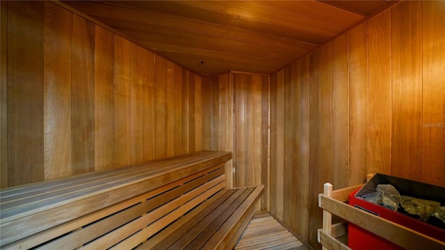 1 John Anderson Dr Unit 2180, Ormond Beach, FL 32176 - sauna with wooden ceiling, wooden walls, and wood finished floors