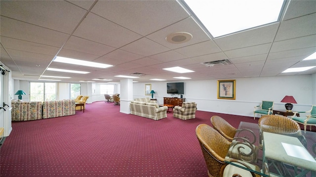 1 John Anderson Dr Unit 2180, Ormond Beach, FL 32176 - living room with carpet floors and a drop ceiling