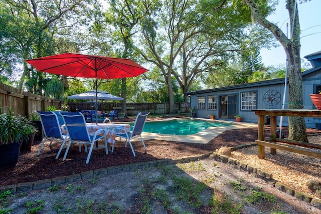 35 Whippoorwill Ln, Ormond Beach, FL 32174 - view of swimming pool with a fenced backyard and a patio