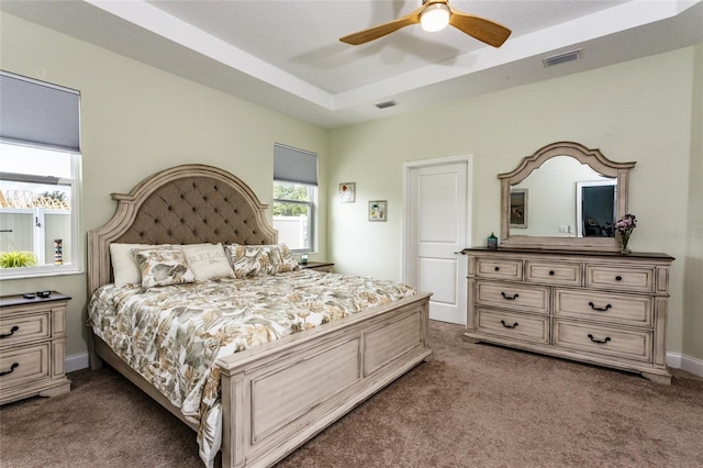 11 Tideway Trl, Palm Coast, FL 32137 - carpeted bedroom featuring a raised ceiling and ceiling fan