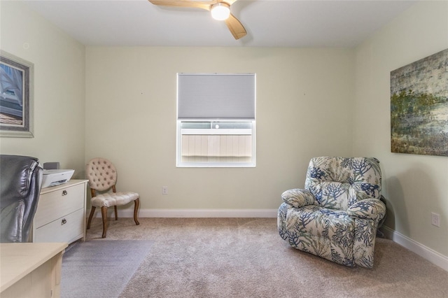 11 Tideway Trl, Palm Coast, FL 32137 - living area with carpet floors, ceiling fan, and baseboards