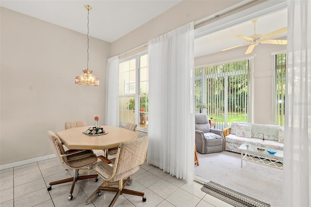 10 Chatham Pl Unit 10, Palm Coast, FL 32164 - dining space featuring tile patterned floors and ceiling fan