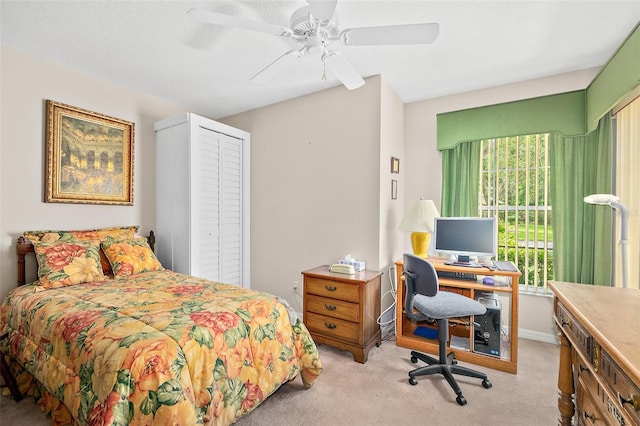 10 Chatham Pl Unit 10, Palm Coast, FL 32164 - bedroom featuring carpet floors, an office area, and a ceiling fan