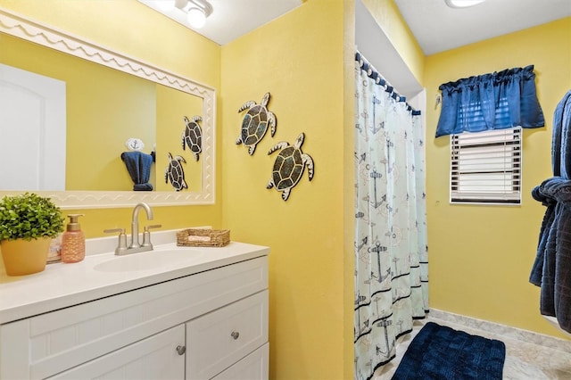 30 Clermont Ct, Palm Coast, FL 32137 - full bath featuring vanity, tile patterned flooring, and a shower with shower curtain