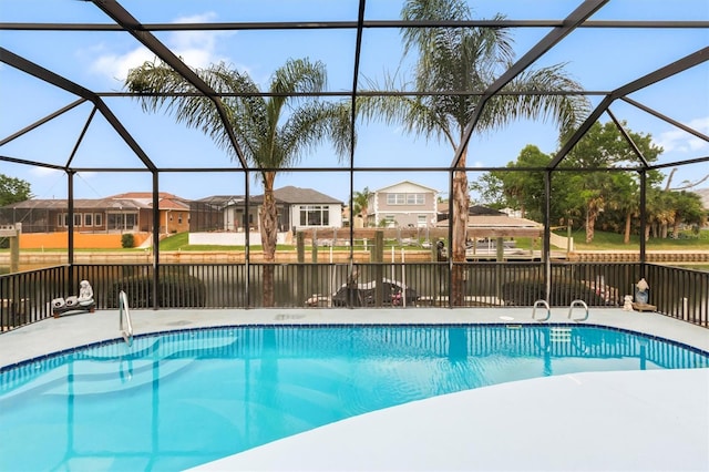 30 Clermont Ct, Palm Coast, FL 32137 - view of pool featuring a residential view, a lanai, a patio area, and a water view