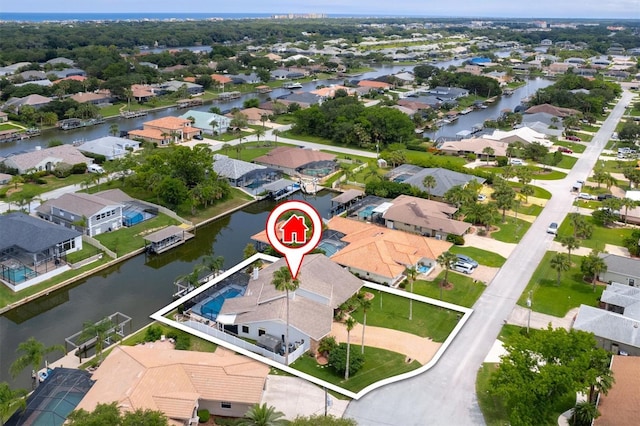 30 Clermont Ct, Palm Coast, FL 32137 - aerial view of residential area with a large body of water
