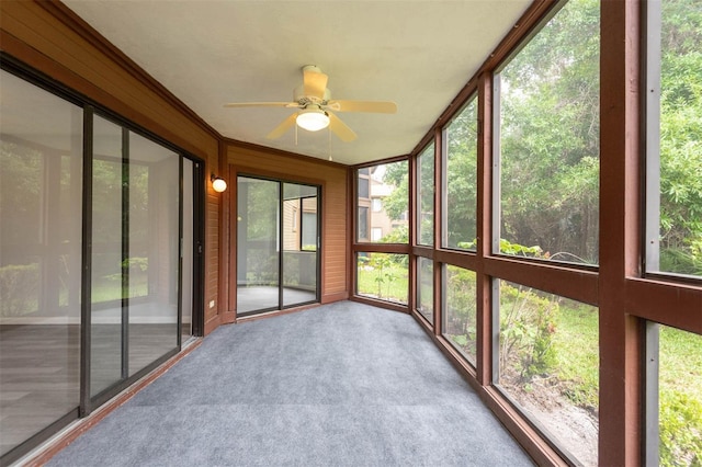13 Hembury Ln, Palm Coast, FL 32137 - unfurnished sunroom with a ceiling fan and healthy amount of natural light