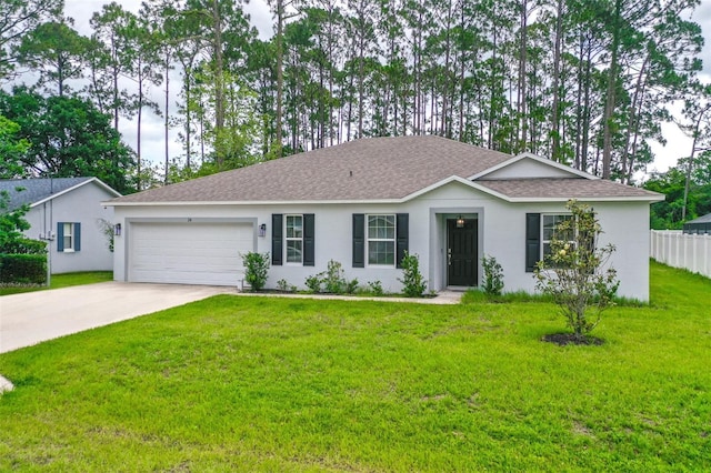 24 Beacon Mill Ln, Palm Coast, FL 32137 - single story home featuring stucco siding, roof with shingles, an attached garage, and driveway