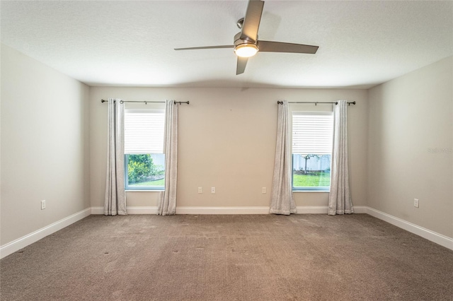 127 Wynnfield Dr, Palm Coast, FL 32164 - unfurnished room featuring plenty of natural light, carpet flooring, a ceiling fan, and baseboards