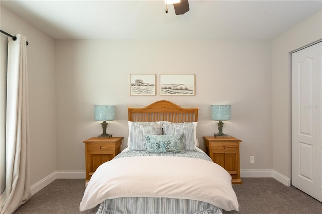 127 Wynnfield Dr, Palm Coast, FL 32164 - bedroom featuring carpet, baseboards, and ceiling fan
