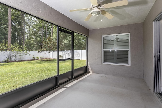 127 Wynnfield Dr, Palm Coast, FL 32164 - unfurnished sunroom with ceiling fan
