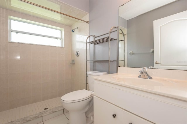 88 Pritchard Dr, Palm Coast, FL 32164 - full bath featuring a tile shower, vanity, and tile patterned floors