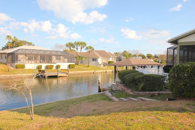 19 Cedarfield Ct, Palm Coast, FL 32137 - water view featuring nearby suburban area and a boat dock