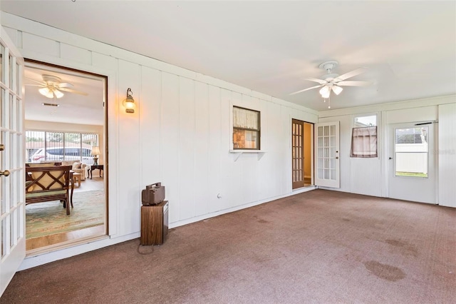 179 Frankford Ln, Palm Coast, FL 32137 - carpeted spare room with french doors and ceiling fan