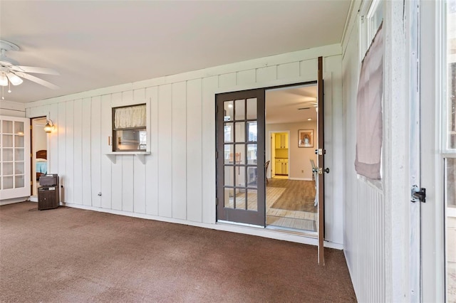 179 Frankford Ln, Palm Coast, FL 32137 - spare room with ceiling fan, carpet floors, and french doors