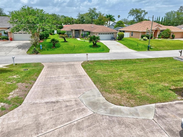 179 Frankford Ln, Palm Coast, FL 32137 - ranch-style home featuring driveway, a front yard, and an attached garage