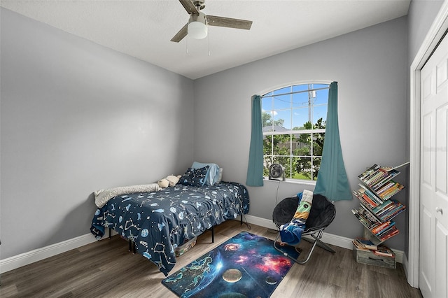 4 Seathorn Path, Palm Coast, FL 32164 - bedroom featuring wood finished floors and a ceiling fan