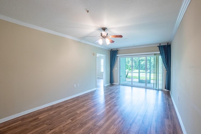 1400 Canopy Walk Ln Unit 1413, Palm Coast, FL 32137 - spare room with ceiling fan, crown molding, wood finished floors, and a textured ceiling